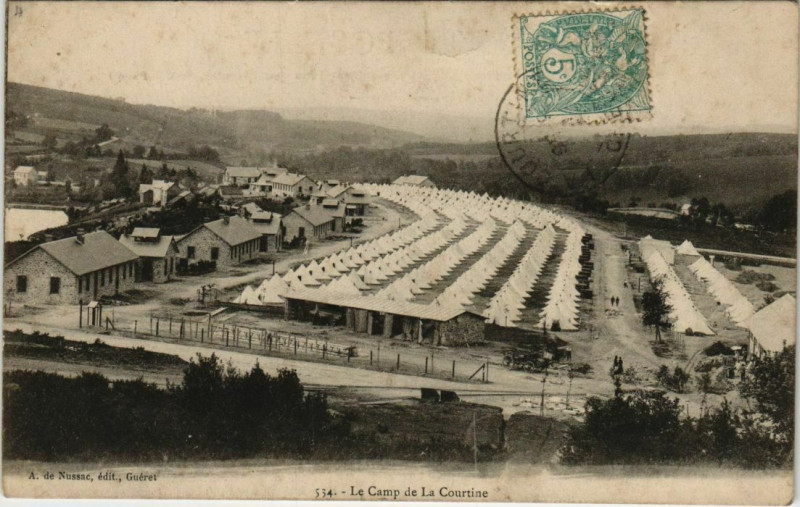 Carte postale ancienne La Courtine Le Camp France à La Courtine