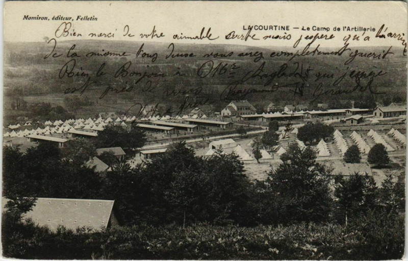 Carte postale ancienne La Courtine Le Camp de l'Artillerie France à La Courtine