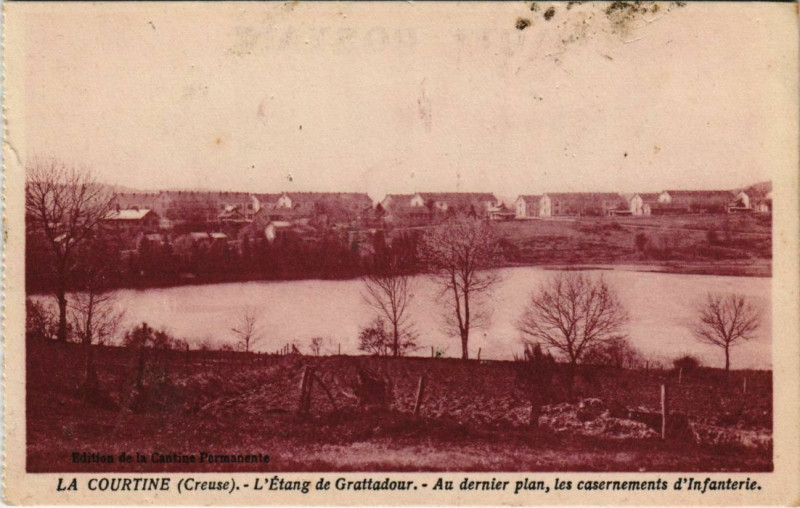 Carte postale ancienne La Courtine L'Etang de Grattadour France à La Courtine