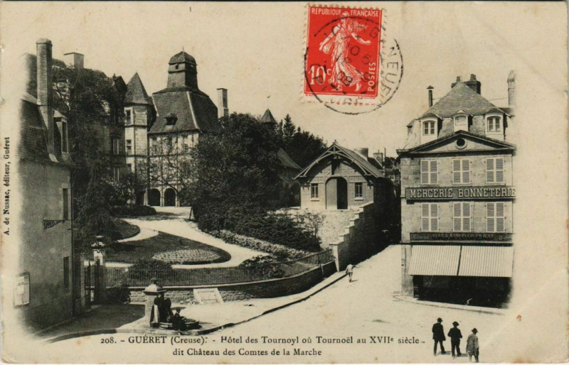 Carte postale ancienne Gueret Hotel des Tournoyl ou Tournoel France à Guéret