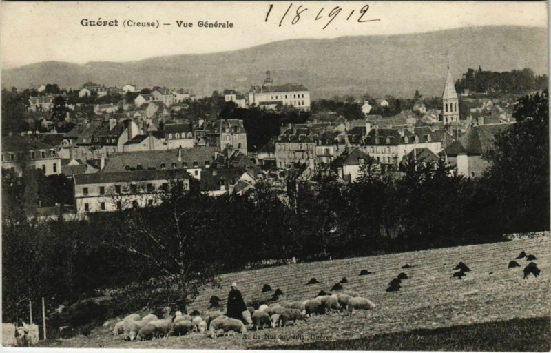 Carte postale ancienne Gueret Vue Generale France à Guéret
