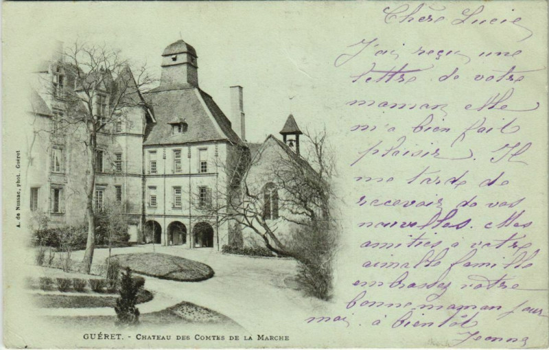 Carte postale ancienne Gueret Chateau des Comtes de la Marche France à Guéret