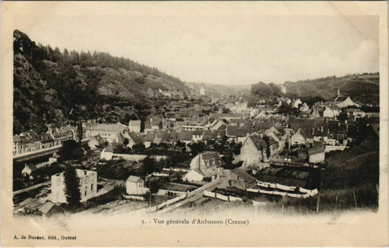 Carte postale ancienne Aubusson Vue Generale France à Aubusson