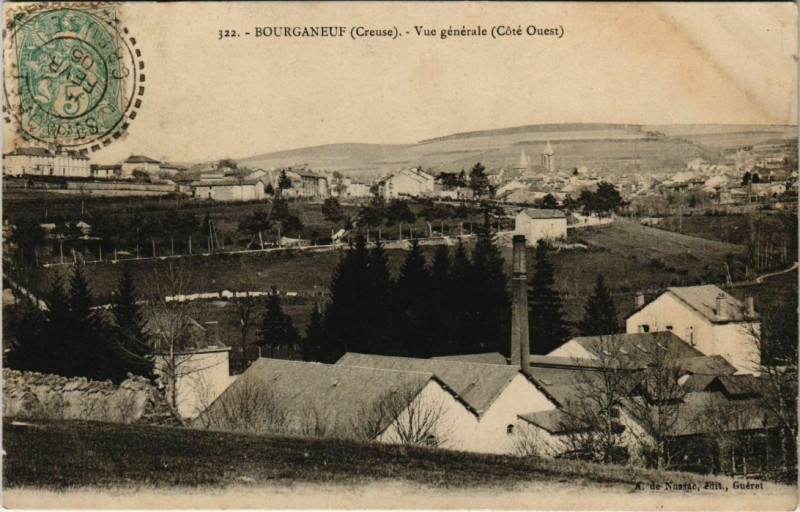 Carte postale ancienne Bourganeuf Vue Generale France à Bourganeuf