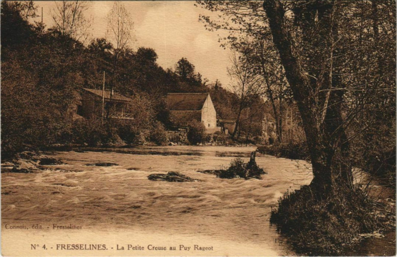 Carte postale ancienne Fresselines - La Petite Creuse au Puy Rageot à Fresselines