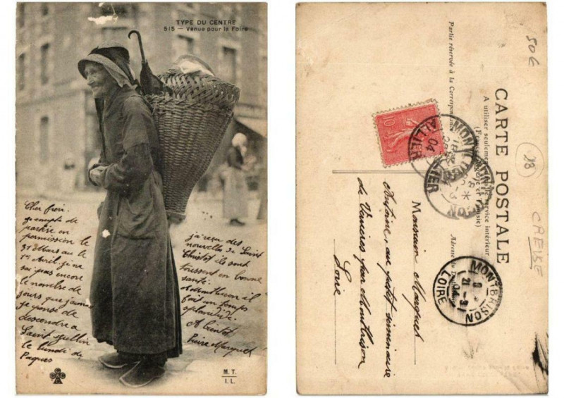 Carte postale ancienne Type Du Centre Venue pour la foire