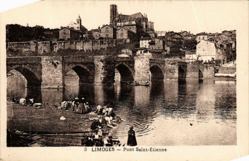 Carte postale ancienne Limoges Pont Saint-Etienne à Limoges