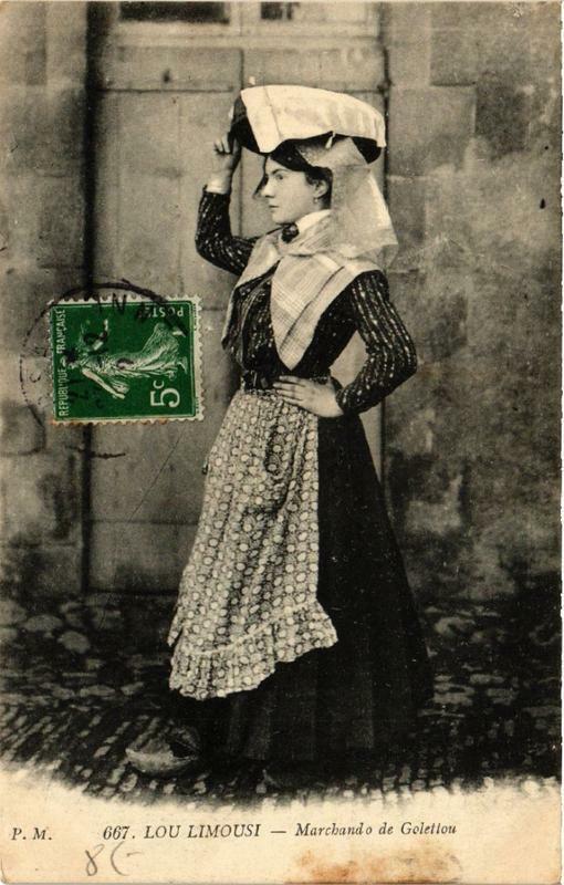Carte postale ancienne Lou Limousi - Marchando de Golettou