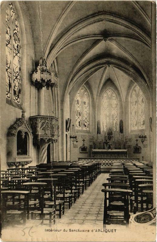Carte postale ancienne Intérieur du Sanctuaire d'Arliquet