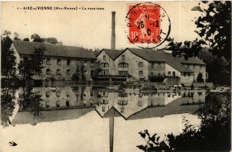 Carte postale ancienne Aixe-sur-Vienne La Papeterie à Aixe-sur-Vienne