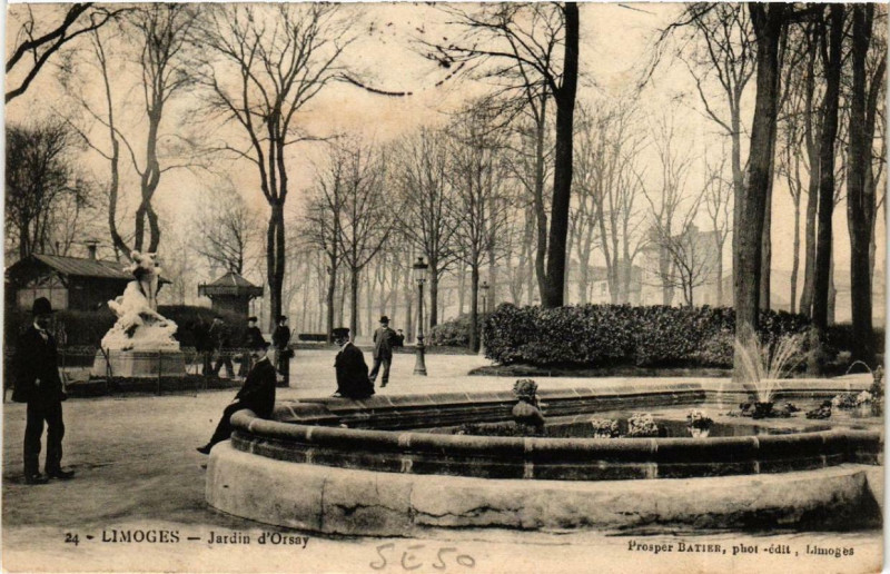 Carte postale ancienne Limoges Jardin d'Orsay à Limoges