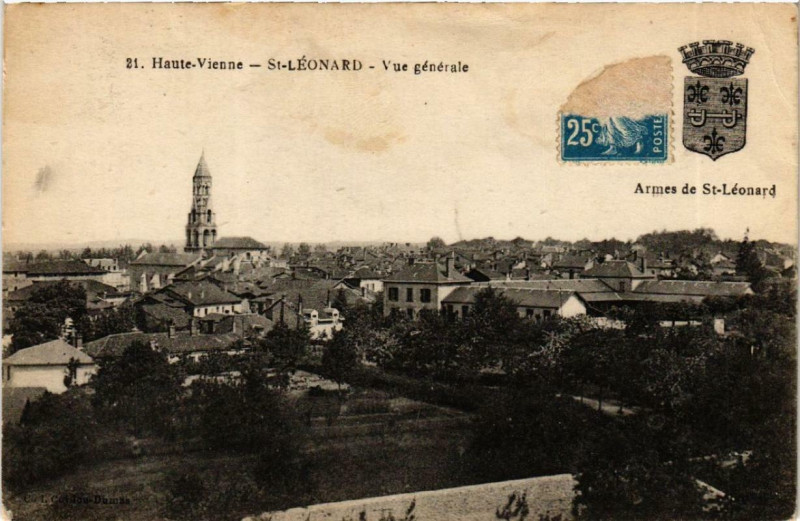 Carte postale ancienne Saint-Leonard Vue générale