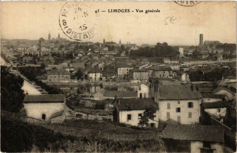 Carte postale ancienne Limoges Vue générale à Limoges