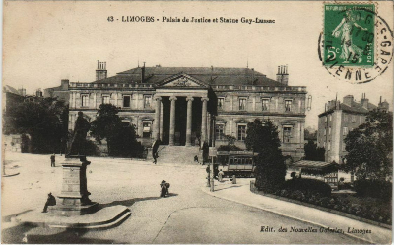 Carte postale ancienne Limoges Palais de Justice à Limoges