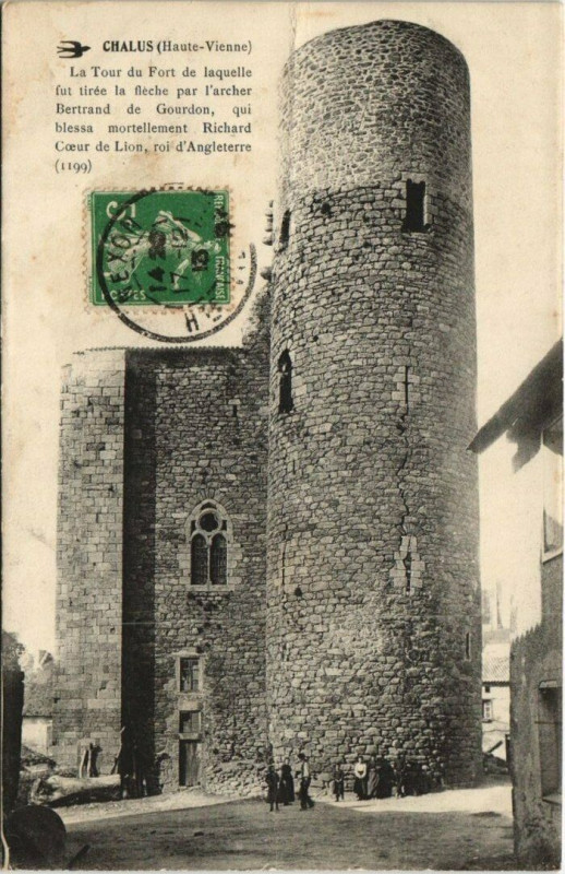 Carte postale ancienne Chalus La Tour du Fort à Châlus