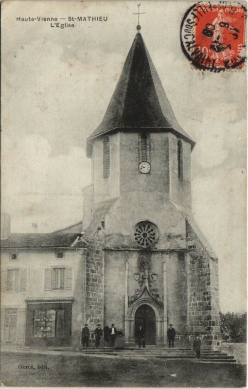 Carte postale ancienne Haute-Vienne Saint-Mathieu L'Eglise à Saint-Mathieu