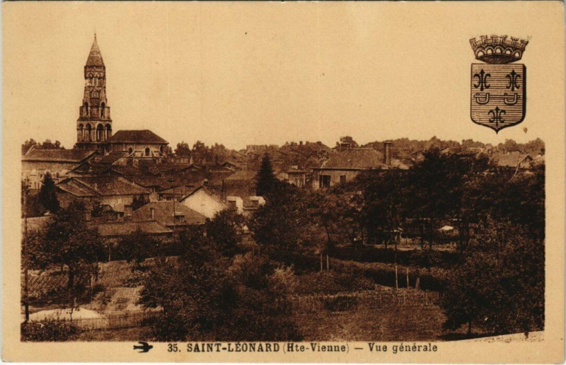 Carte postale ancienne Saint-Leonard - Vue générale