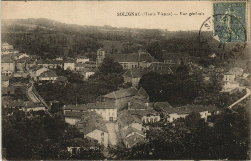 Carte postale ancienne Solignac - Vue générale à Solignac