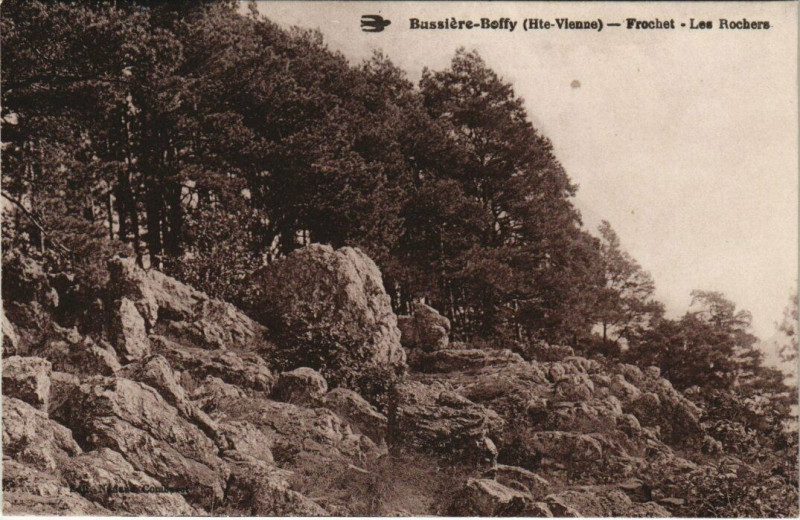 Carte postale ancienne Bussiere-Boffy - Frochet - Les Rochers