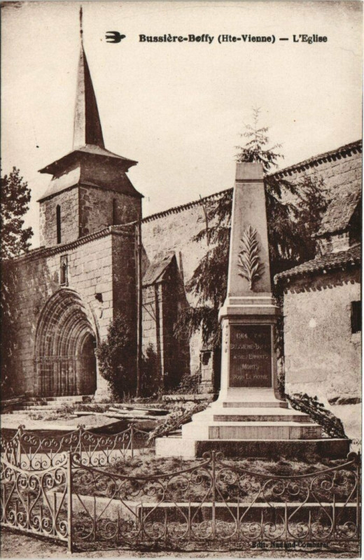 Carte postale ancienne Bussiere-Boffy - L'Eglise