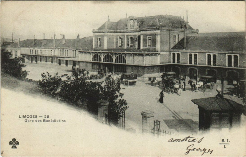 Carte postale ancienne Limoges - Gare des Benedictins à Limoges