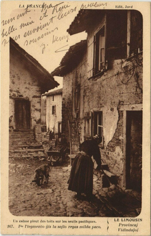Carte postale ancienne De l'tegmento gis la sojlo regas milda paco