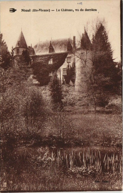 Carte postale ancienne Nieul - Le Chateau vu de derriere à Nieul