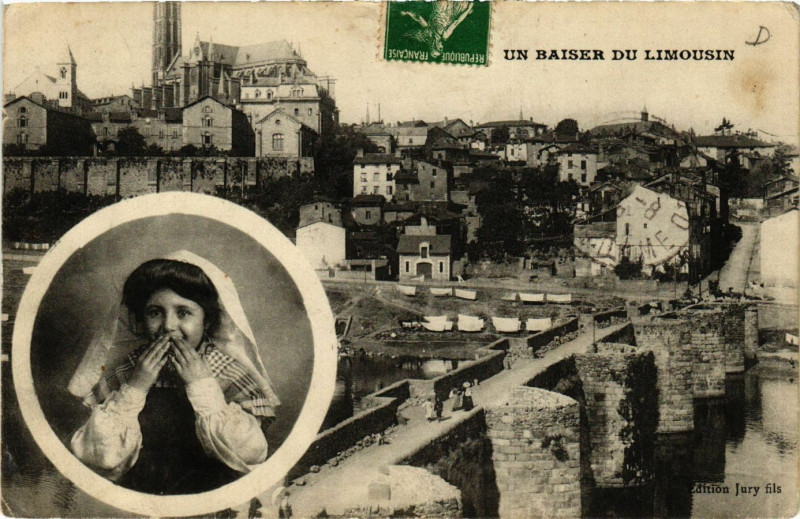 Carte postale ancienne Un Baiser du Limousin