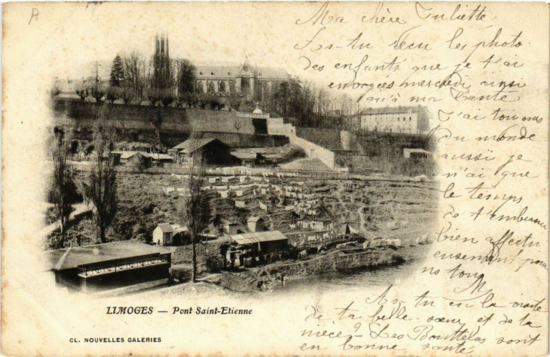 Carte postale ancienne Limoges - Pont Saint-Etienne à Limoges