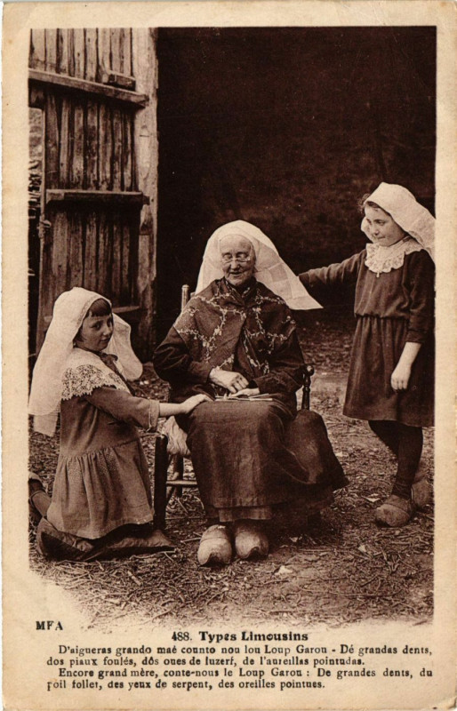 Carte postale ancienne Types Limousins D'aigueras grando mae counto