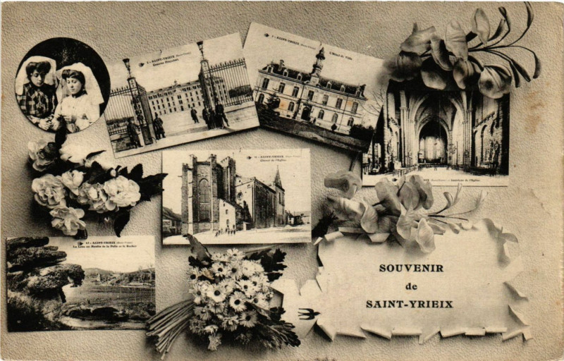 Carte postale ancienne Souvenir de Saint-Yrieix