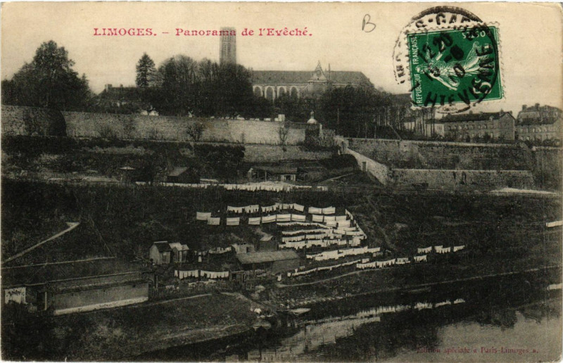 Carte postale ancienne Limoges - Panorama de l'Eveche à Limoges