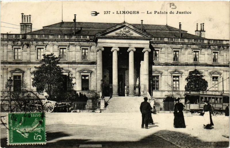 Carte postale ancienne Limoges - Le Palais de Justice à Limoges