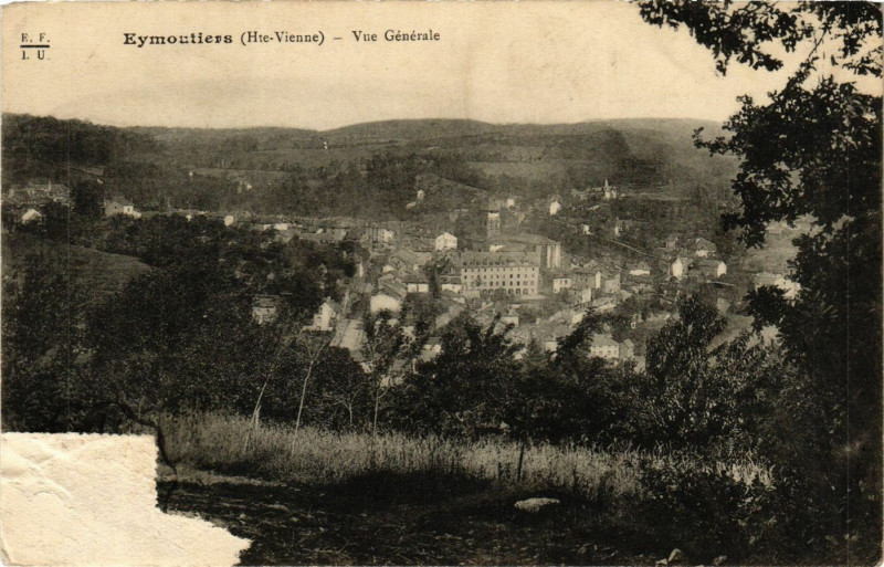 Carte postale ancienne Eymoutiers - Vue générale à Eymoutiers