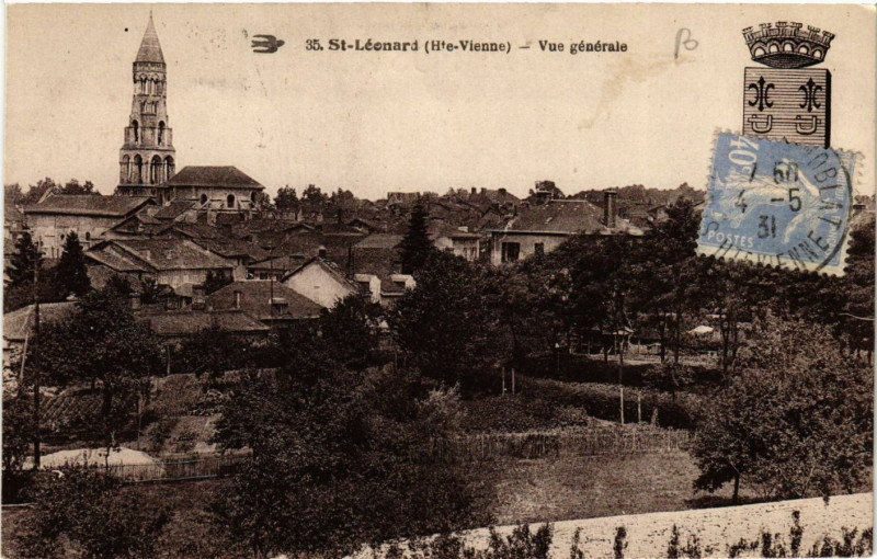 Carte postale ancienne Saint-Leonard - Vue générale