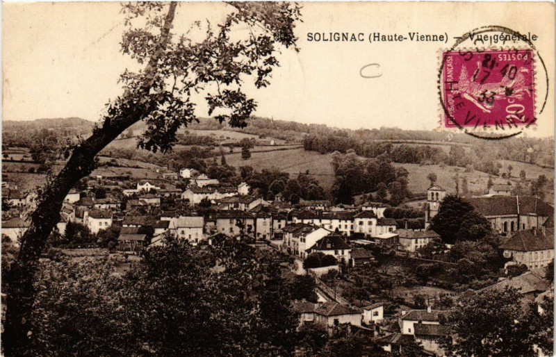 Carte postale ancienne Solignac - Vue générale à Solignac