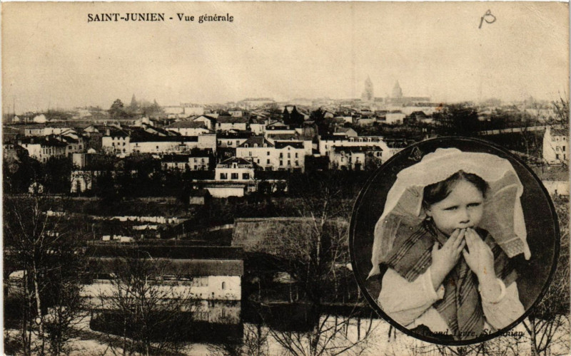 Carte postale ancienne Saint-Junien - Vue générale à Saint-Junien