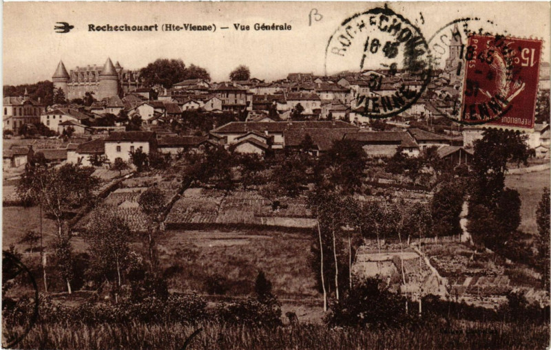 Carte postale ancienne Rochechouart - Vue générale à Rochechouart