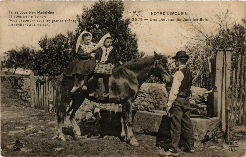 Carte postale ancienne Notre Limousin - Une chevauchée dans les Bois