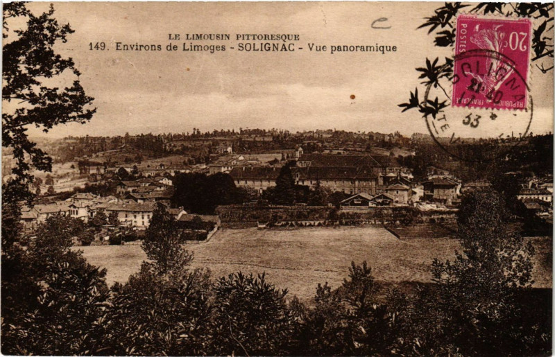 Carte postale ancienne Nexon - Vue générale à Nexon