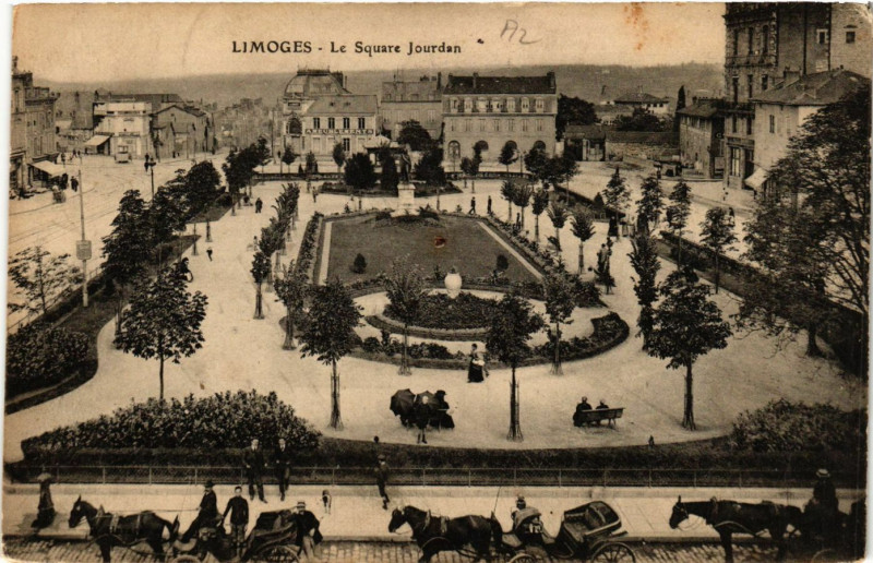 Carte postale ancienne Limoges - Le Square Jourdan à Limoges
