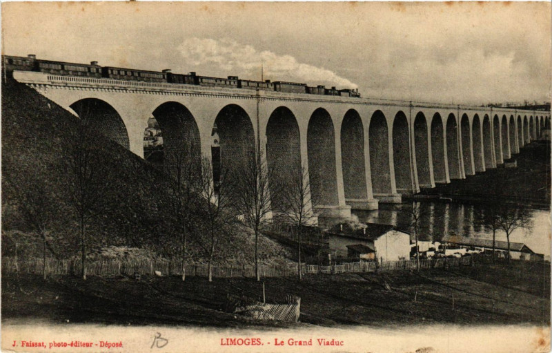 Carte postale ancienne Limoges - Le Grand Viaduc à Limoges