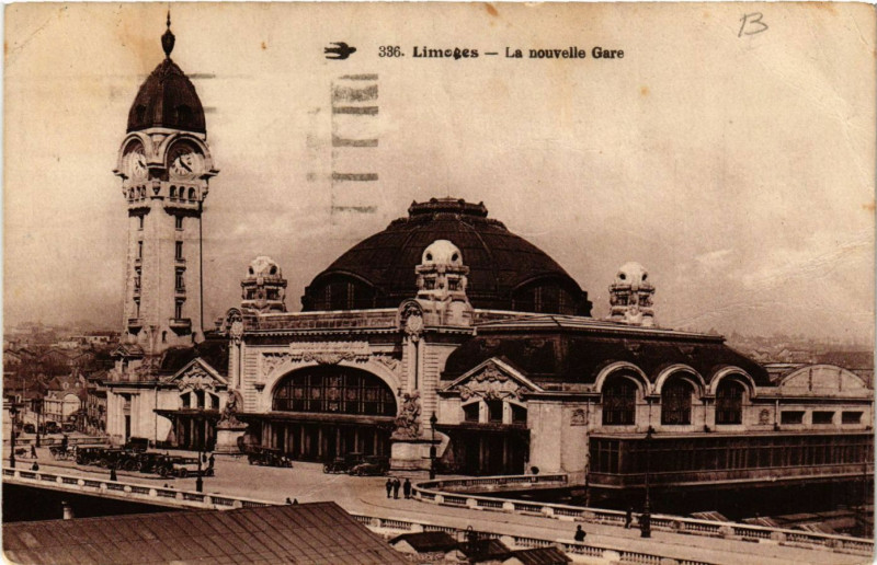 Carte postale ancienne Limoges - La nouvelle Gare à Limoges