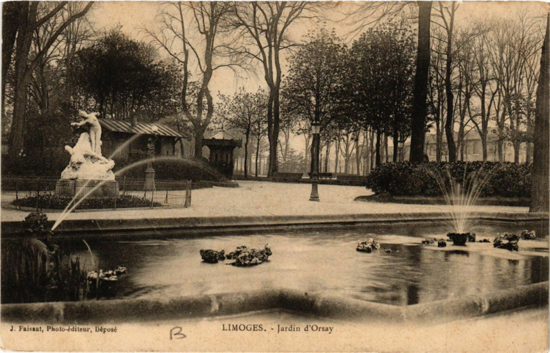 Carte postale ancienne Limoges - Jardin d'Orsay à Limoges
