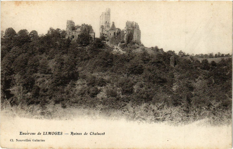 Carte postale ancienne Env. de Limoges - Ruines de Chalucet à Limoges