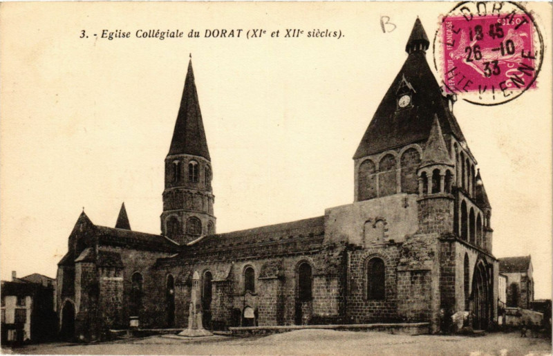 Carte postale ancienne Eglise Collegiale du Dorat