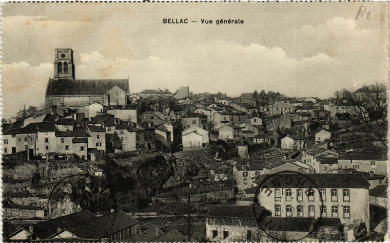 Carte postale ancienne Bellac - Vue générale à Bellac