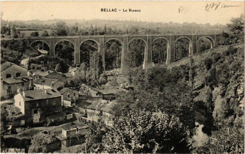 Carte postale ancienne Bellac - Le Viaduc à Bellac