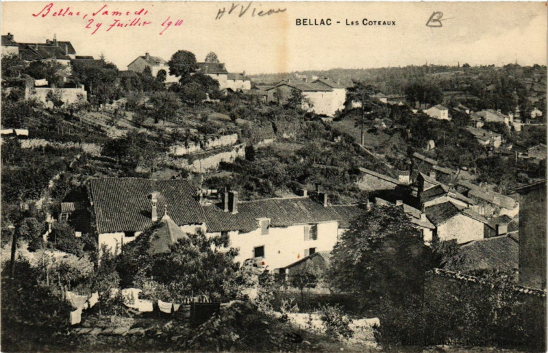 Carte postale ancienne Bellac - Le Coteaux à Bellac