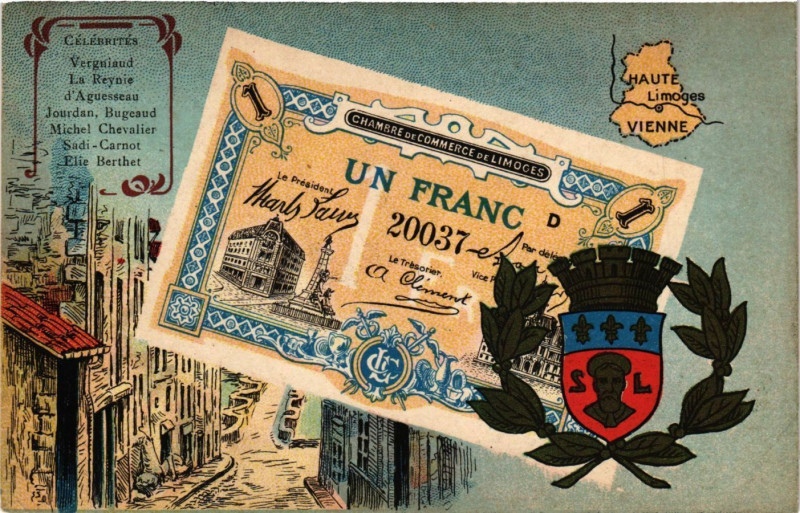 Carte postale ancienne Haute Limoges - Vienne - Clebrites Vergniaud La Reynie d'Aguesseau à Limoges
